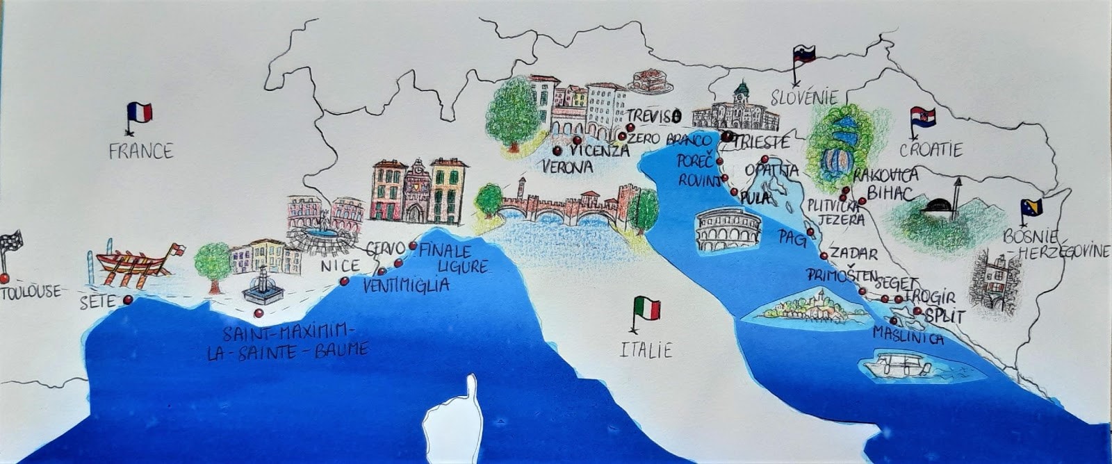 Récit d’un « road trip » entre Méditerranée et Adriatique